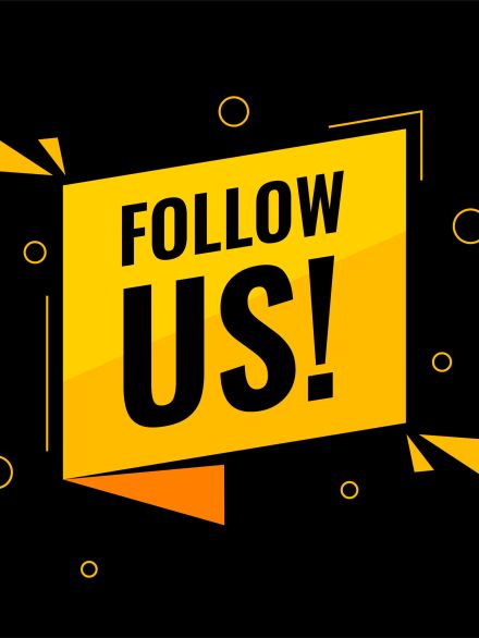 follow us dark background for web channel promo vector